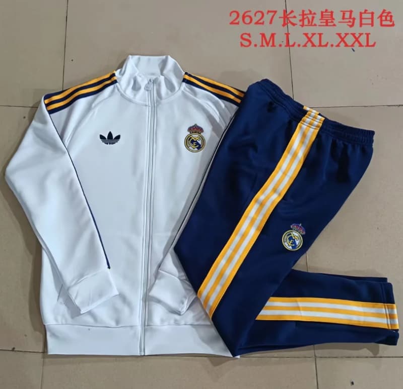 AAA(Thailand) Real Madrid 25/26 White Soccer Tracksuit 19 AAA(Thailand) Real Madrid 25/26 White Soccer Tracksuit 19