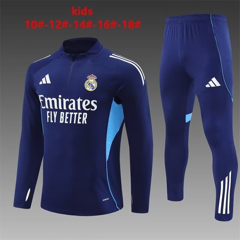 Real Madrid 25/26 Kids Dark Blue Soccer Tracksuit 05 Real Madrid 25/26 Kids Dark Blue Soccer Tracksuit 05