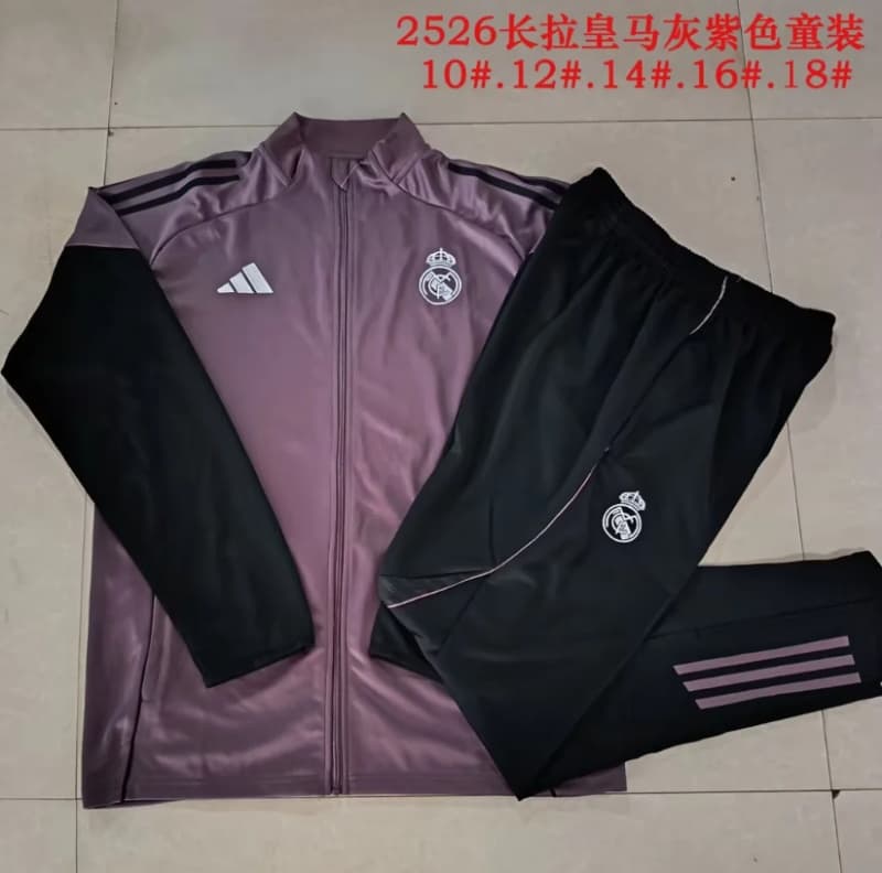 Real Madrid 25/26 Kids Purple Soccer Tracksuit 02