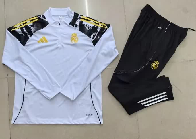 Real Madrid 25/26 Kids White Soccer Tracksuit 07