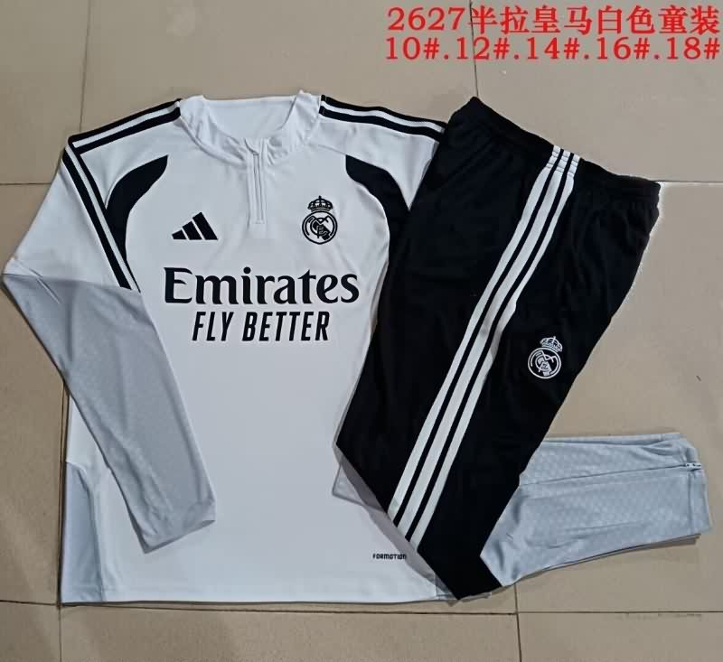 Real Madrid 25/26 Kids White Soccer Tracksuit 10