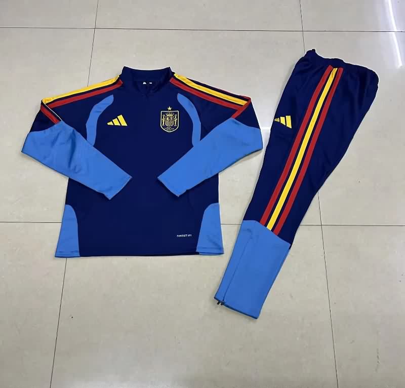 AAA(Thailand) Spain 2026 Dark Blue Soccer Tracksuit