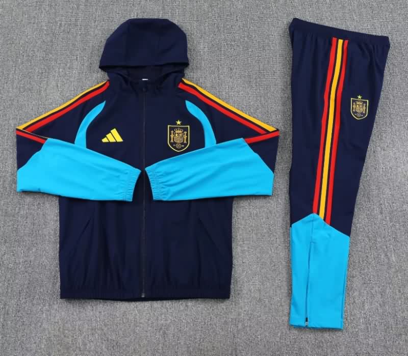 AAA(Thailand) Spain 2026 Dark Blue Soccer Tracksuit 02 AAA(Thailand) Spain 2026 Dark Blue Soccer Tracksuit 02