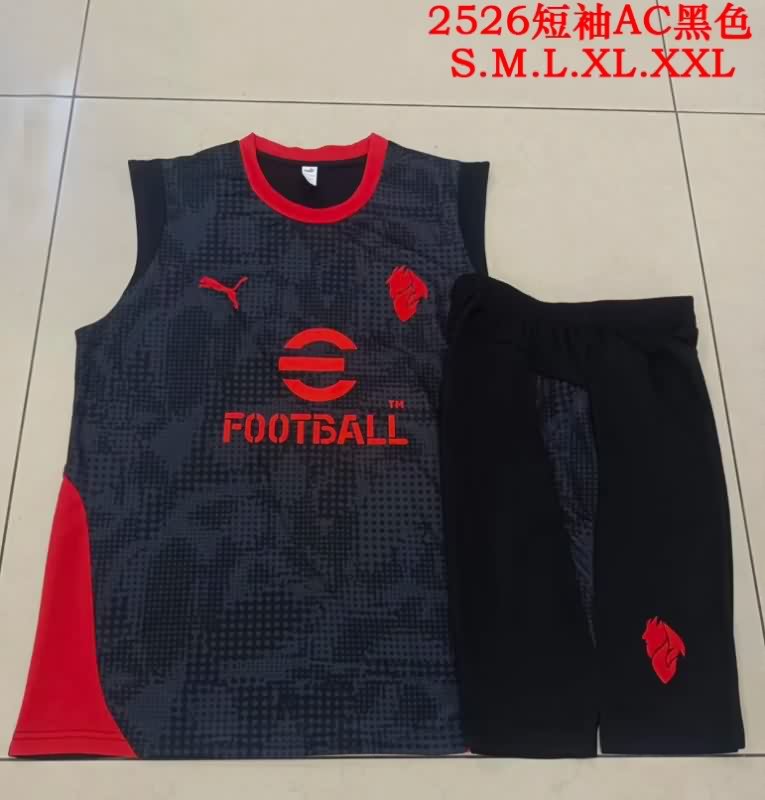 AAA(Thailand) AC Milan 25/26 Black Soccer Training Sets 02