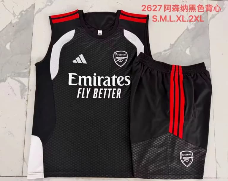 AAA(Thailand) Arsenal 25/26 Black Soccer Training Sets 04