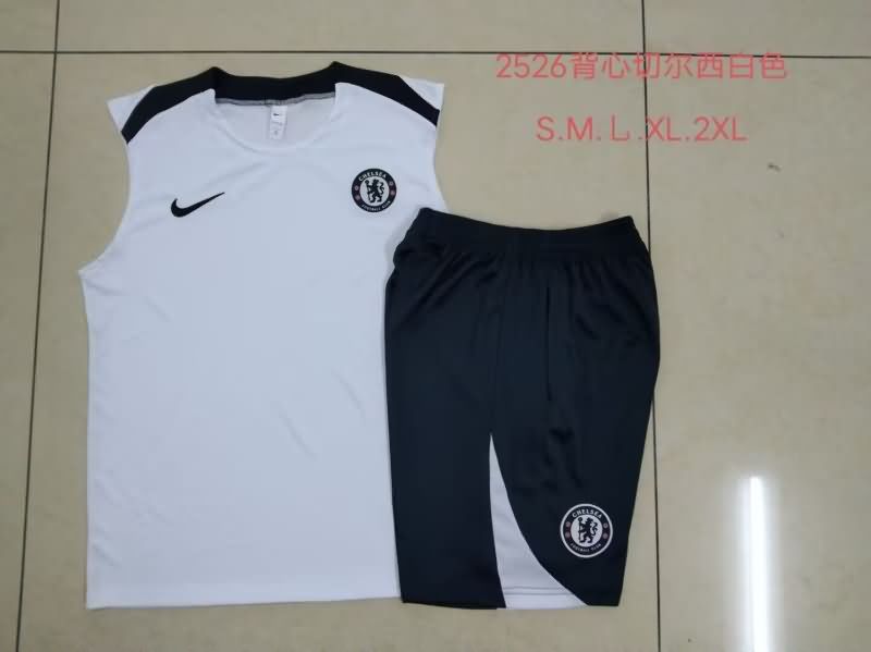 AAA(Thailand) Chelsea 25/26 White Soccer Training Sets 02
