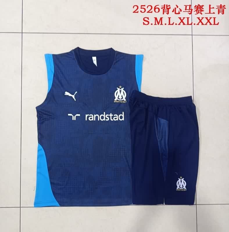 AAA(Thailand) Marseilles 25/26 Dark Blue Soccer Training Sets 02