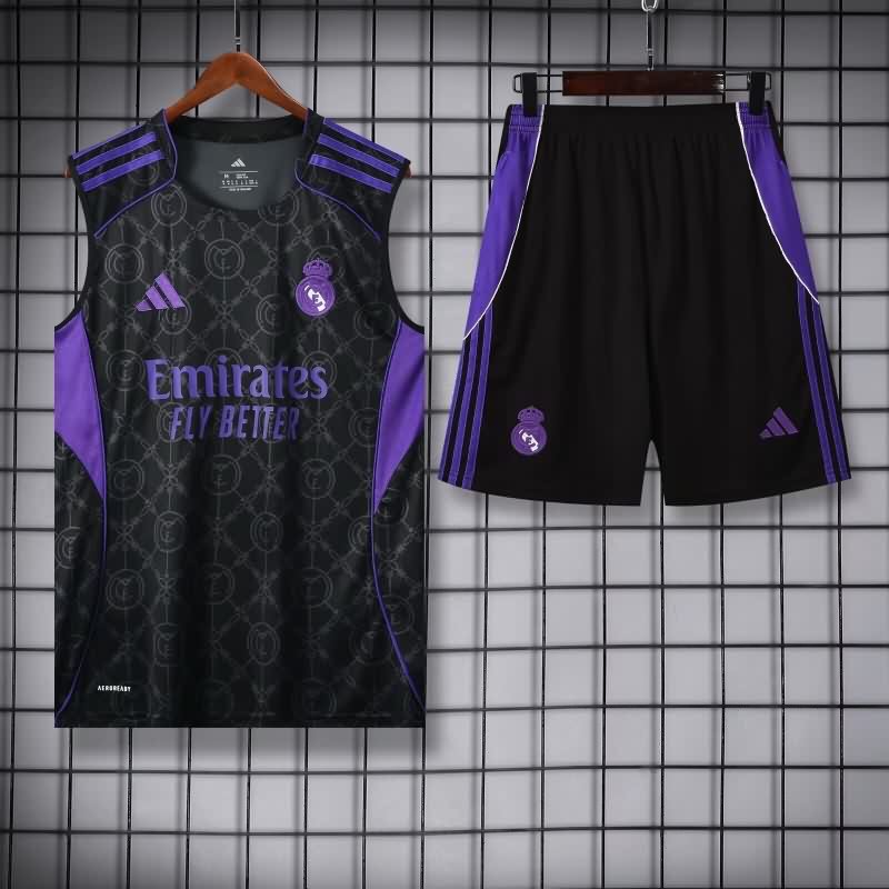 AAA(Thailand) Real Madrid 25/26 Black Soccer Training Sets 02