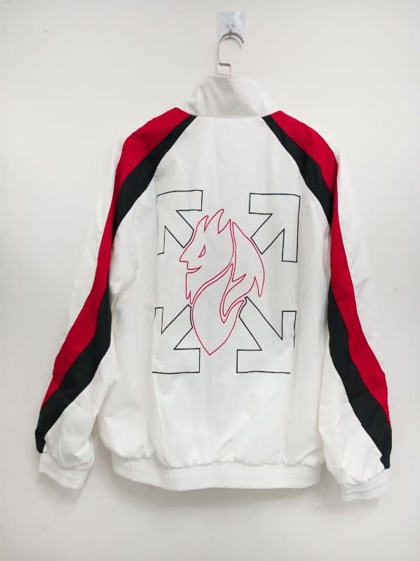 AAA(Thailand) AC Milan 25/26 White Soccer Windbreaker