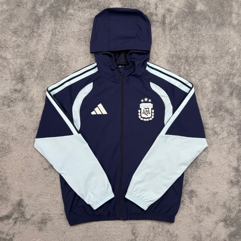 AAA(Thailand) Argentina 2026 Dark Blue Soccer Windbreaker