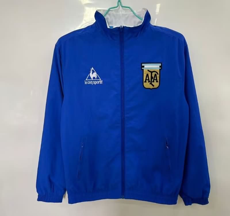 AAA(Thailand) Argentina 2025 White Blue Reversible Soccer Windbreaker