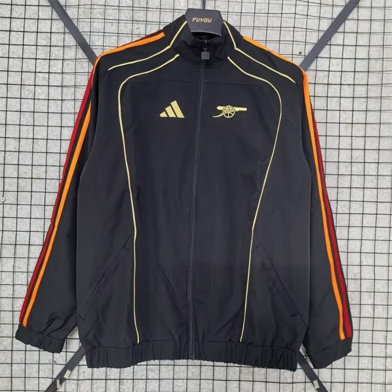 AAA(Thailand) Arsenal 25/26 Black Soccer Windbreaker