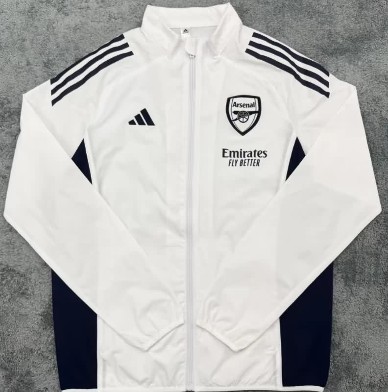AAA(Thailand) Arsenal 25/26 White Soccer Windbreaker 02
