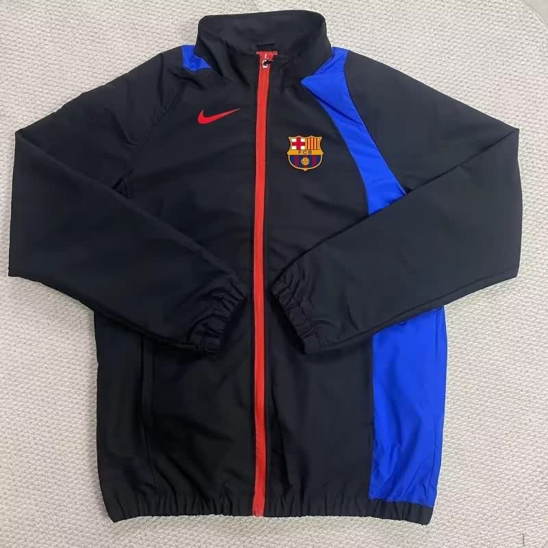 AAA(Thailand) Barcelona 25/26 Black Soccer Windbreaker 02