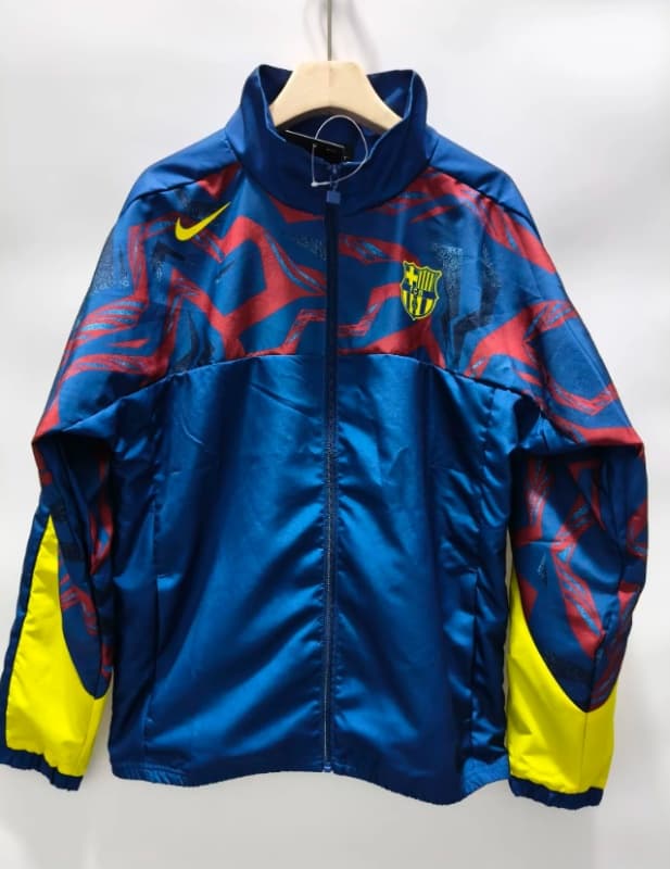 AAA(Thailand) Barcelona 25/26 Blue Soccer Windbreaker 02