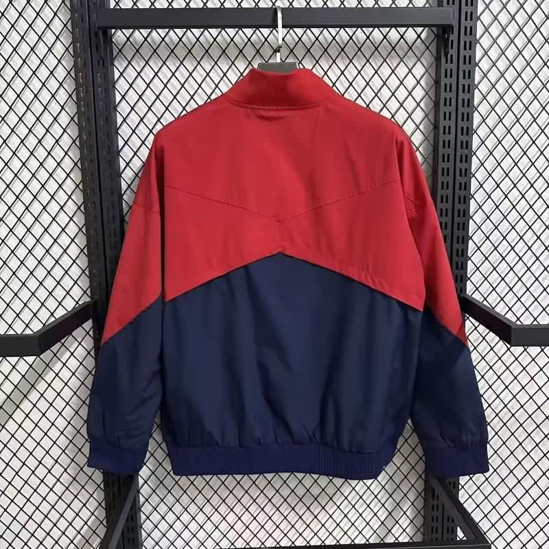AAA(Thailand) Barcelona 25/26 Dark Blue Soccer Windbreaker 02