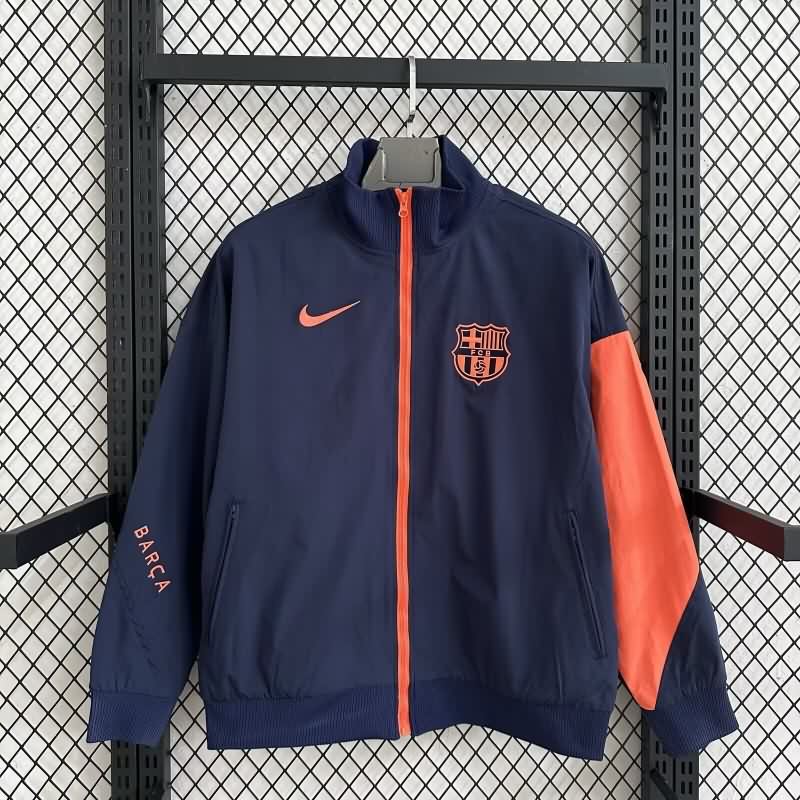 AAA(Thailand) Barcelona 25/26 Dark Blue Soccer Windbreaker 03