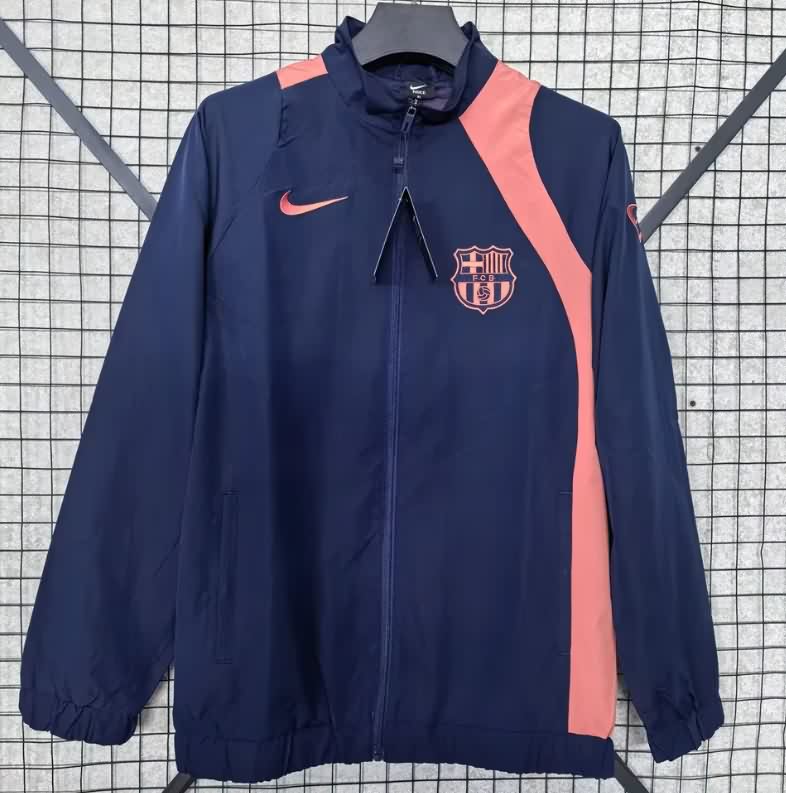 AAA(Thailand) Barcelona 25/26 Dark Blue Soccer Windbreaker 04