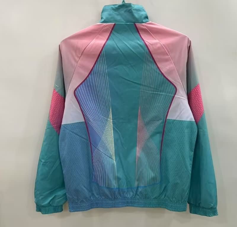 AAA(Thailand) Barcelona 25/26 Green Pink Reversible Soccer Windbreaker