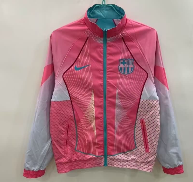 AAA(Thailand) Barcelona 25/26 Green Pink Reversible Soccer Windbreaker