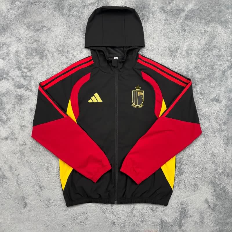AAA(Thailand) Belgium 2026 Black Soccer Windbreaker
