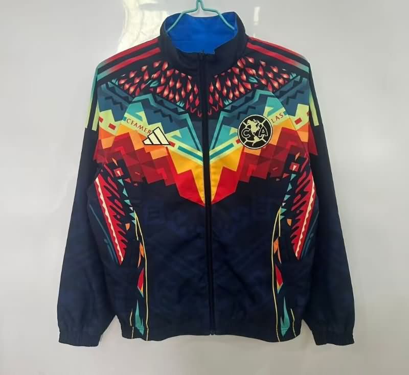 AAA(Thailand) Club America 25/26 Dark Blue Blue Reversible Soccer Windbreaker