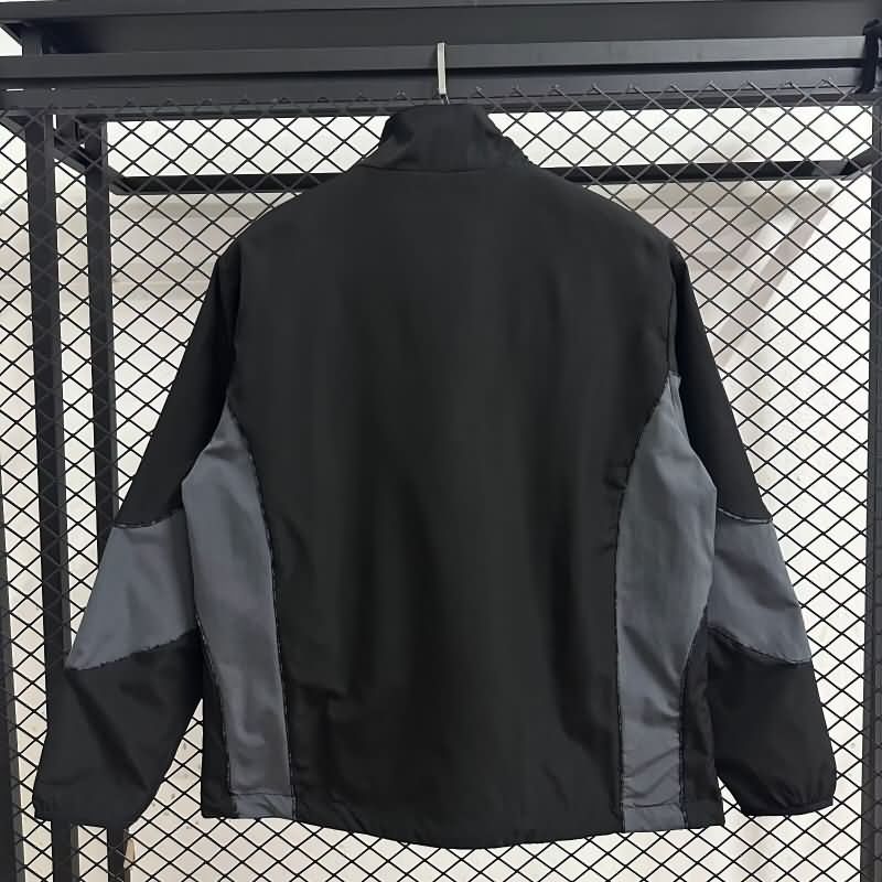 AAA(Thailand) Dortmund 25/26 Black Grey Reversible Soccer Windbreaker