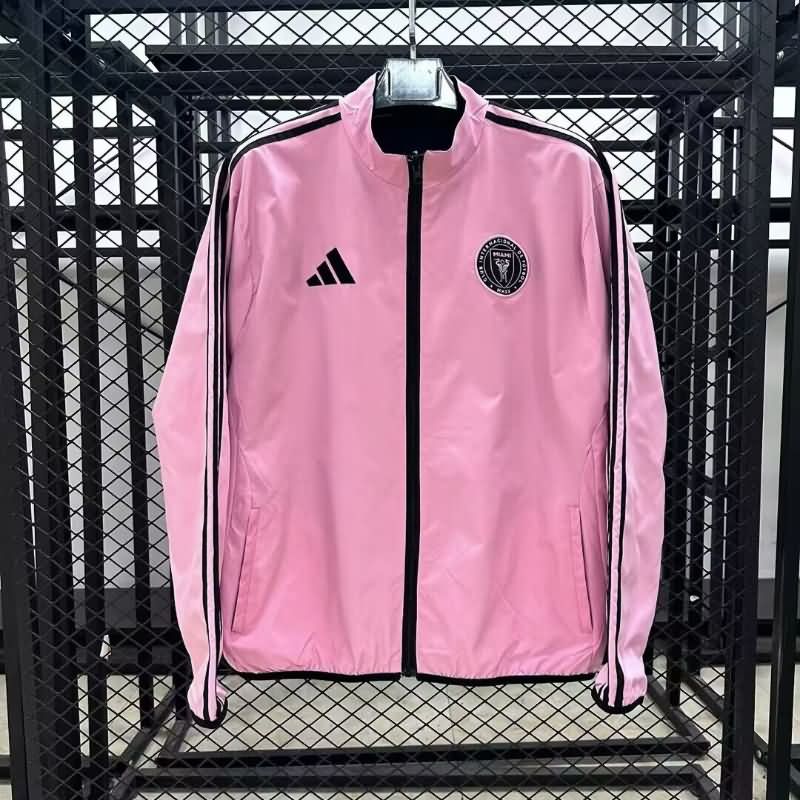 AAA(Thailand) Inter Miami 2025 Pink Black Reversible Soccer Windbreaker