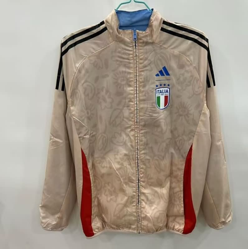 AAA(Thailand) Italy 2025 Blue Grey Reversible Soccer Windbreaker