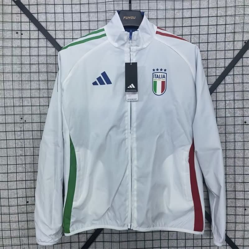AAA(Thailand) Italy 2025 Blue White Reversible Soccer Windbreaker