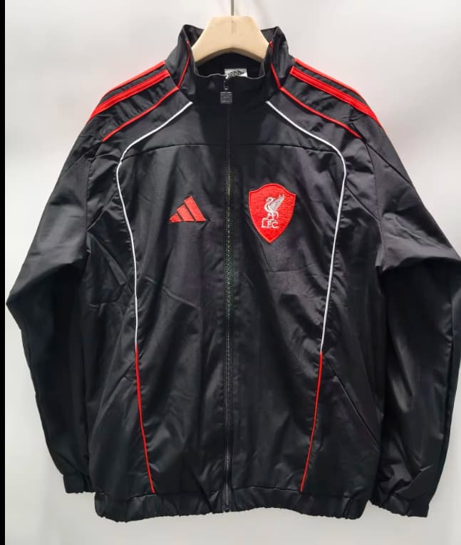 AAA(Thailand) Liverpool 25/26 Black Soccer Windbreaker 04