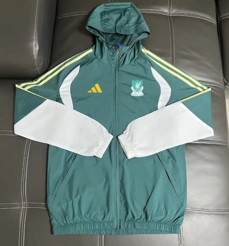 AAA(Thailand) Liverpool 25/26 Green Soccer Windbreaker 02