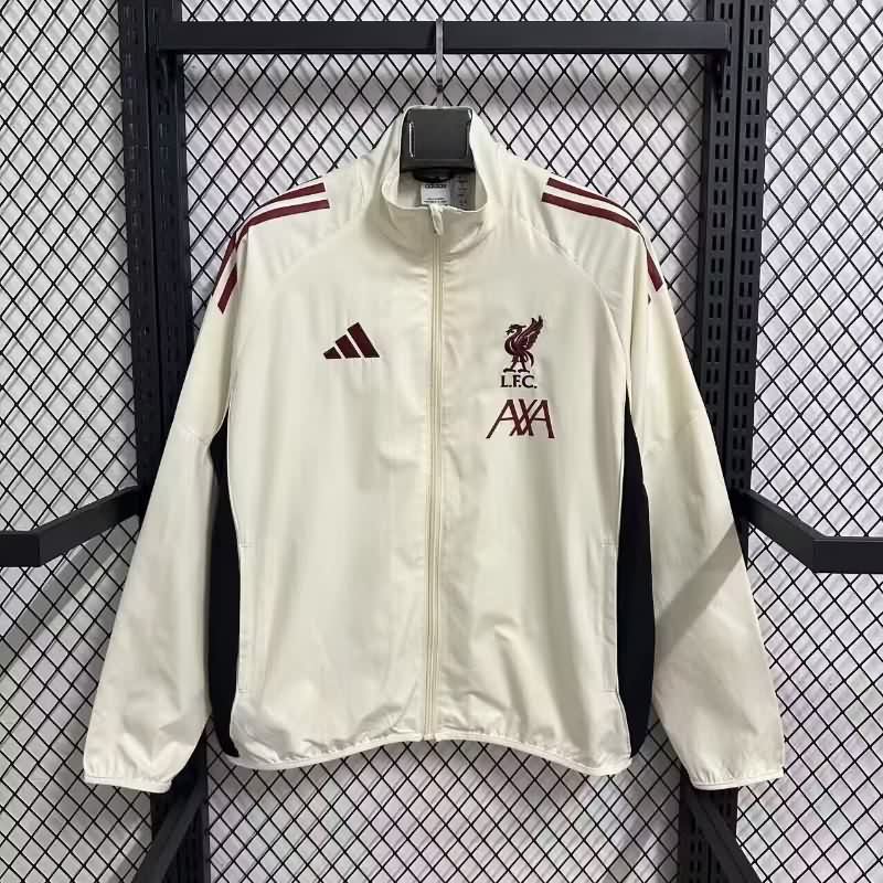 AAA(Thailand) Liverpool 25/26 Light Yellow Soccer Windbreaker