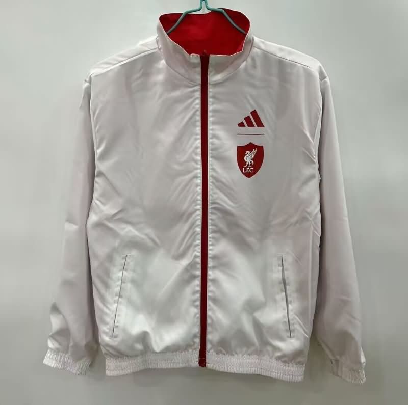 AAA(Thailand) Liverpool 25/26 Red White Reversible Soccer Windbreaker