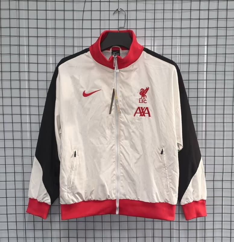 AAA(Thailand) Liverpool 25/26 White Soccer Windbreaker 02