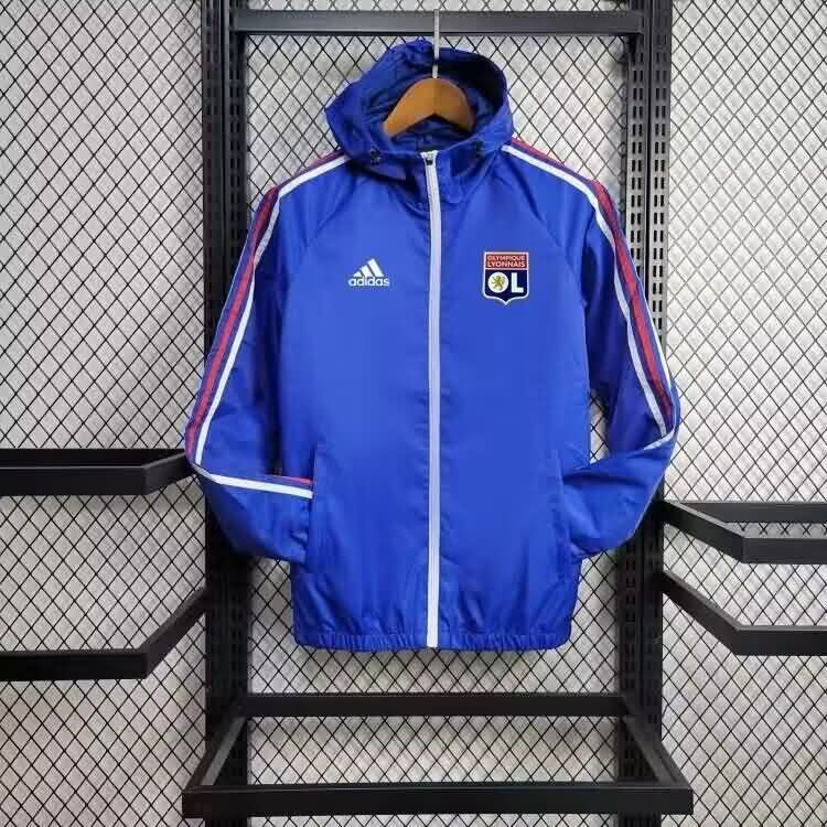 AAA(Thailand) Lyon 25/26 Blue Soccer Windbreaker