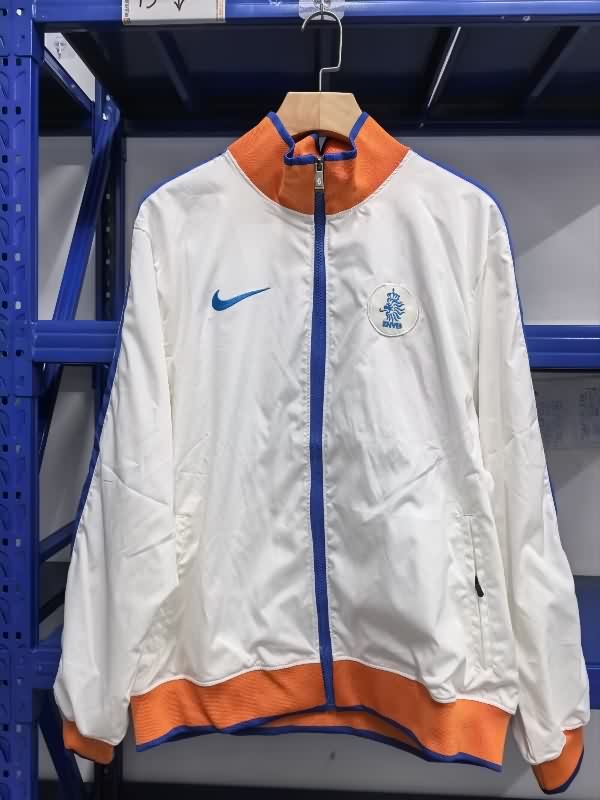 AAA(Thailand) Netherlands 2025 White Soccer Windbreaker