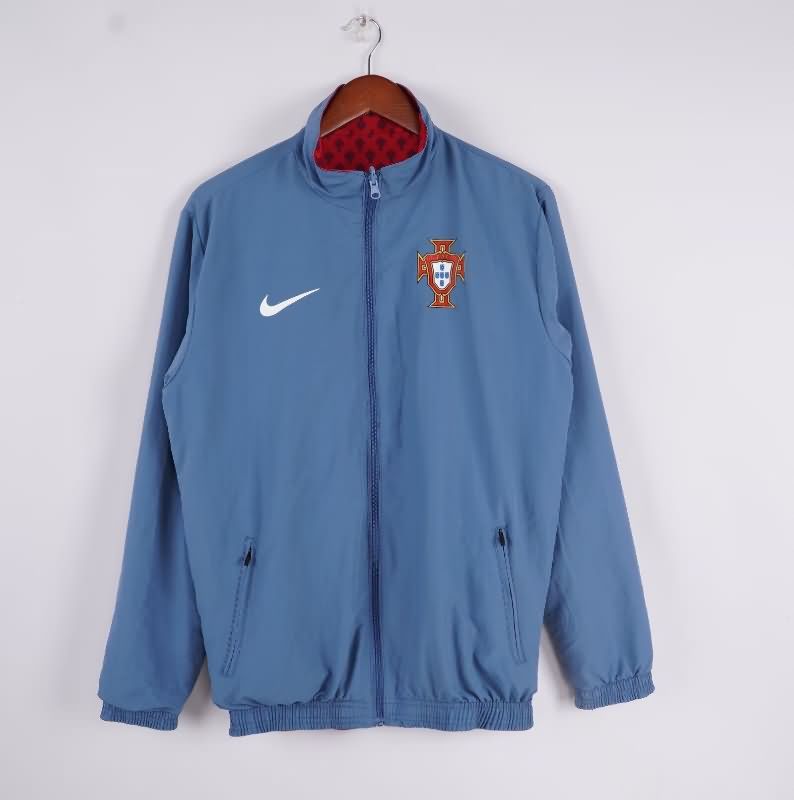 AAA(Thailand) Portugal 2025 Red Blue Reversible Soccer Windbreaker
