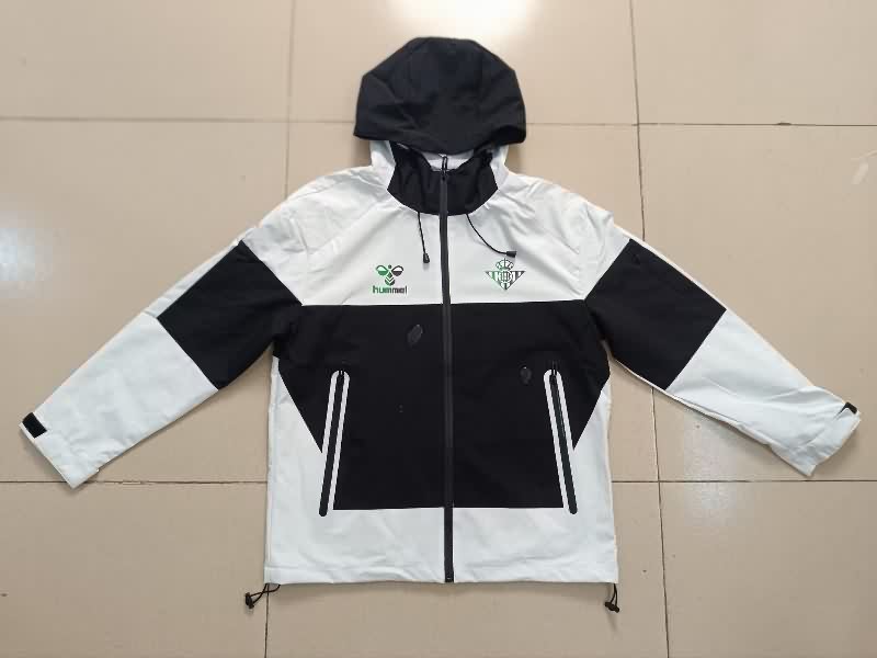 AAA(Thailand) Real Betis 25/26 Black White Soccer Windbreaker
