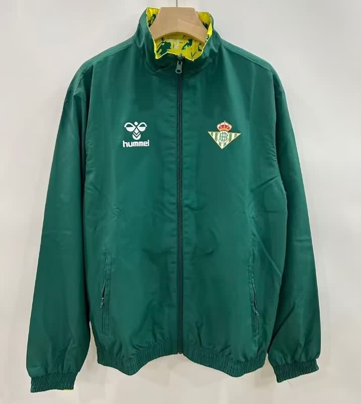 AAA(Thailand) Real Betis 25/26 Green Yellow Reversible Soccer Windbreaker