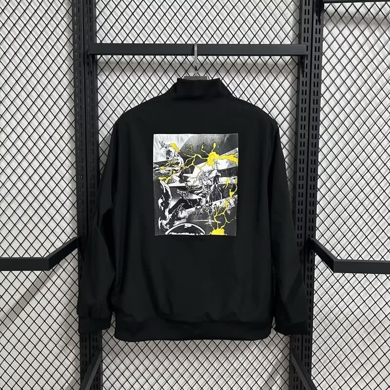 AAA(Thailand) Real Madrid 25/26 Black Soccer Windbreaker 03