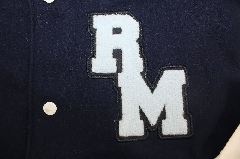 AAA(Thailand) Real Madrid 25/26 Dark Blue Baseball Jacket