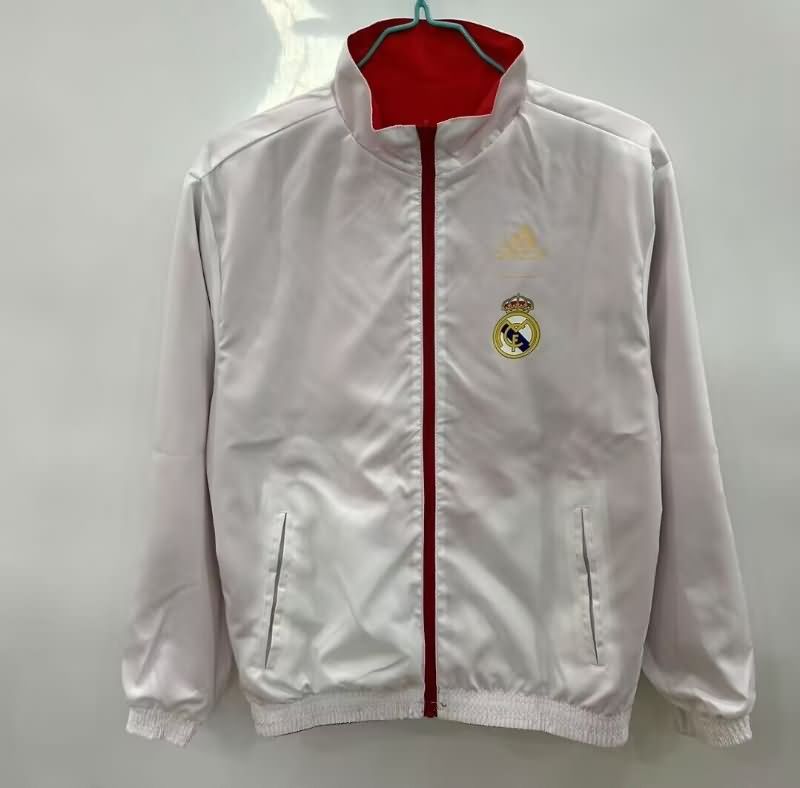 AAA(Thailand) Real Madrid 25/26 Red White Reversible Soccer Windbreaker