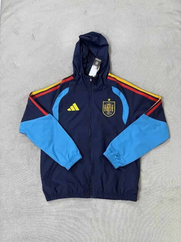 AAA(Thailand) Spain 2026 Black Soccer Windbreaker