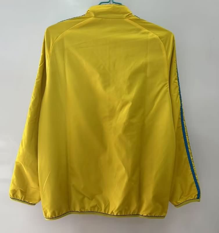 AAA(Thailand) Sweden 2025 Yellow Dark Blue Reversible Soccer Windbreaker
