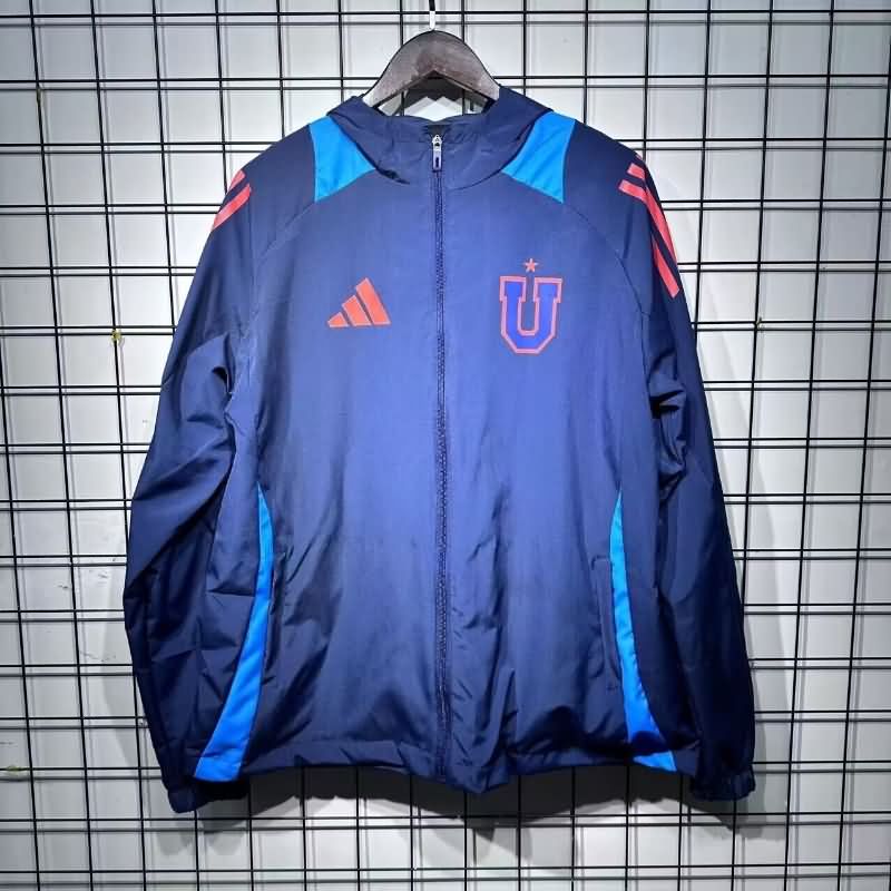 AAA(Thailand) Universidad Chile 2025 Dark Blue Soccer Windbreaker
