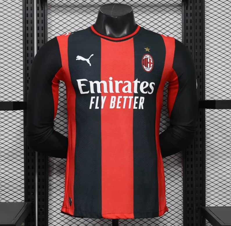 AAA(Thailand) AC Milan 26/27 Home Long Sleeve Soccer Jersey (Player) AAA(Thailand) AC Milan 26/27 Home Long Sleeve Soccer Jersey (Player)
