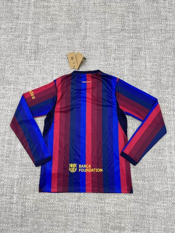AAA(Thailand) Barcelona 26/27 Home Long Sleeve Soccer Jersey (Leaked)