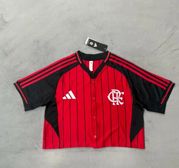 AAA(Thailand) Flamengo 2026 MLB Red Women Cropped Soccer Jersey AAA(Thailand) Flamengo 2026 MLB Red Women Cropped Soccer Jersey