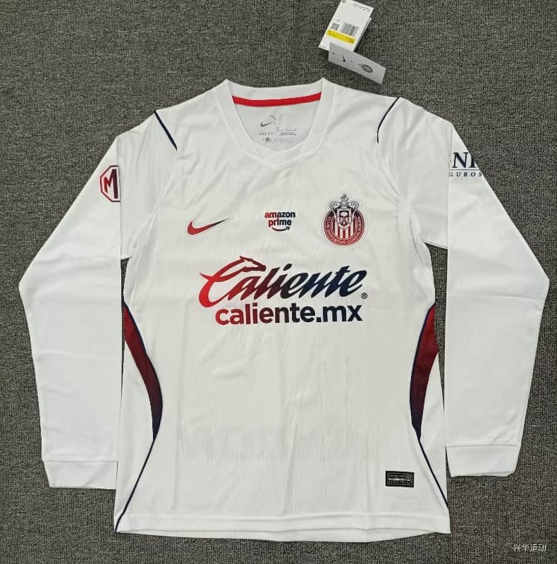 AAA(Thailand) Guadalajara 26/27 Away Long Sleeve Soccer Jersey AAA(Thailand) Guadalajara 26/27 Away Long Sleeve Soccer Jersey